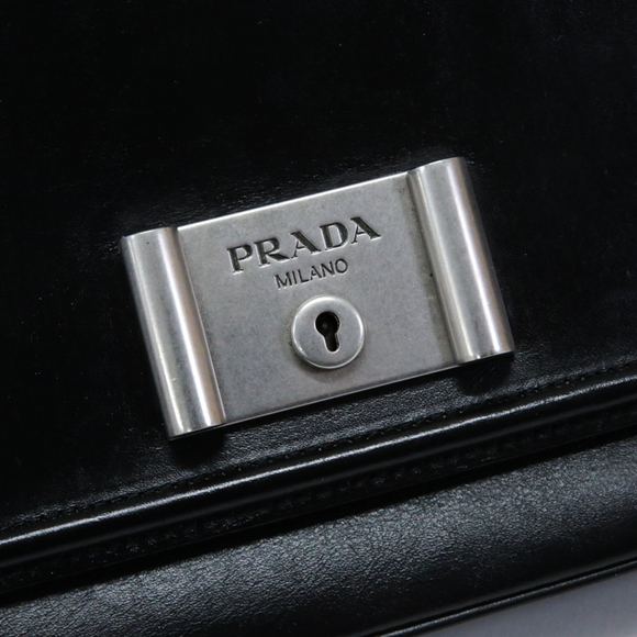 Prada Chain Shoulder Leather Shoulder Bag Black - Picture 7 of 16